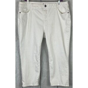 St. John's Bay Size 16W White Jean Like Capri Pants with Stretch